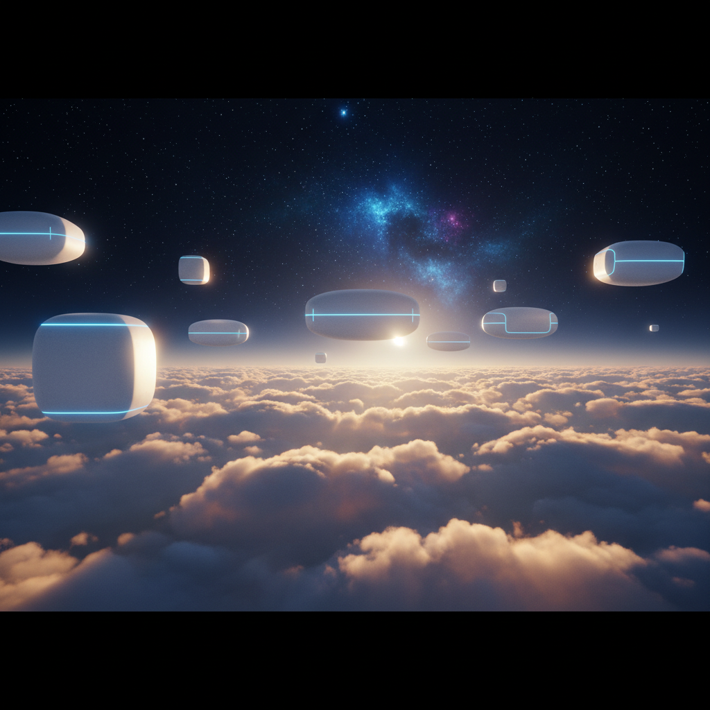 Abstract illustration of Sky Cloud stratospheric nodes